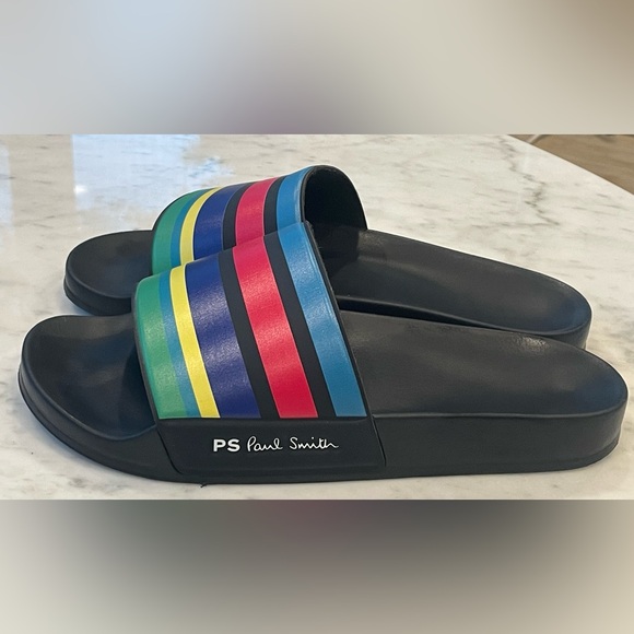 Paul Smith NWOT Signature Striped Slides, multicolor, sz 43-44 (US10- 10 1/2) - Picture 2 of 11